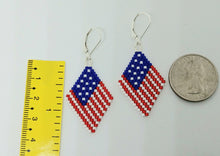 Load image into Gallery viewer, Patriotic bead woven earrings - Lively Accents