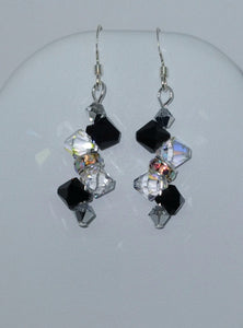 Black and Crystal earrings