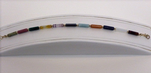 Multi Gemstone Tube Bracelet - Lively Accents