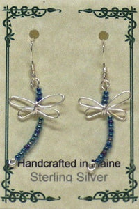 Sterling Silver Wire Dragonfly Earrings & Necklace - Lively Accents