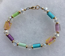 Load image into Gallery viewer, Cane Glass Art Bead Bracelet - Lively Accents