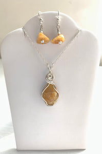 Maine Golden Beryl Necklace and Earring Set - Lively Accents