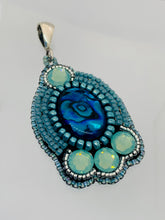 Load image into Gallery viewer, Paua Shell Bead Embroidered Necklace - Lively Accents