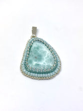 Load image into Gallery viewer, Larimar Bead Embroidered Pendant - Lively Accents