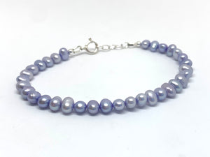 Freshwater Pearl Bracelet with Sterling Silver Adjustable Chain - Lively Accents