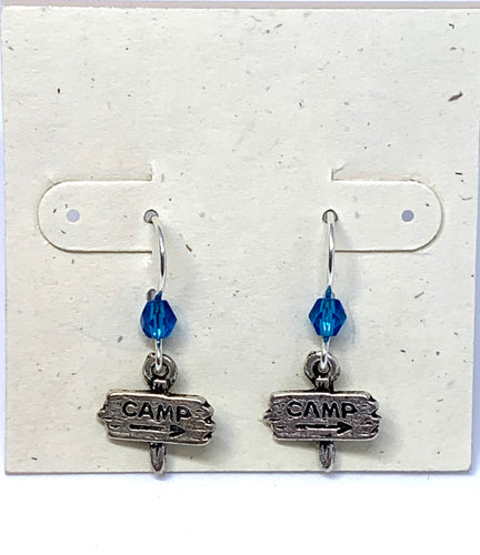 Camp Sign Earrings - Lively Accents