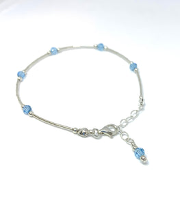 Birthstone Liquid Silver Bracelet - Lively Accents