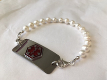 Load image into Gallery viewer, Medical Alert Pearl Interchangeable ID Replacement Bracelet - Lively Accents