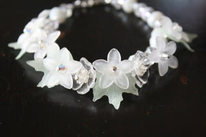 Flower Petal and Swarovski Crystal Bracelet - Lively Accents