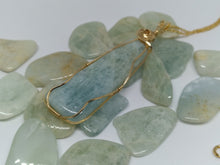 Load image into Gallery viewer, Maine Aquamarine wire wrapped pendant - Lively Accents