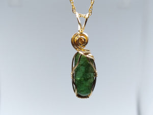 Maine Green Tourmaline wire wrapped Pendant - Lively Accents