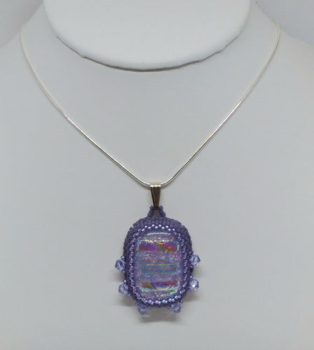 Lavender Dichroic glass pendant - Lively Accents