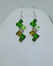 Load image into Gallery viewer, Green crystal earrings
