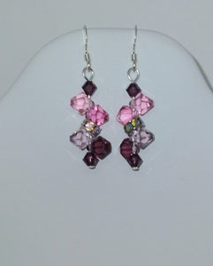 Purple crystal earrings