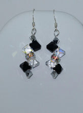 Load image into Gallery viewer, Black and Crystal earrings