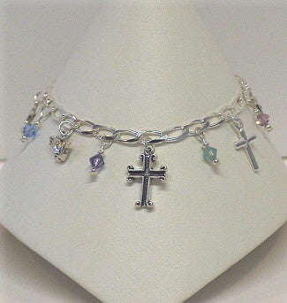 Sterling Silver Religious Charm Bracelet - Lively Accents