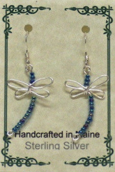 Sterling Silver Wire Dragonfly Earrings - Lively Accents
