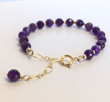 Load image into Gallery viewer, Amethyst Gold Bracelet February Birthstone - Lively Accents