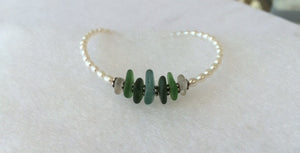 Pearl and Sea Glass Bracelet - Lively Accents