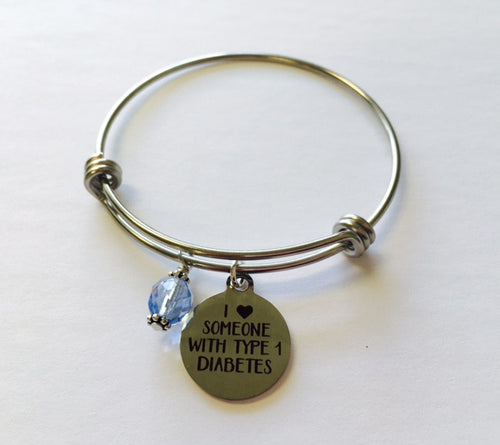 Type 1 Diabetic Support and Awareness Bangle - Lively Accents