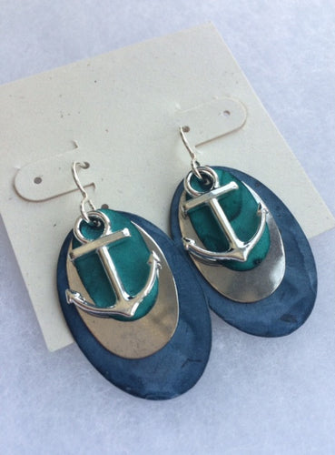 Blue Patina Layered Earrings - Lively Accents