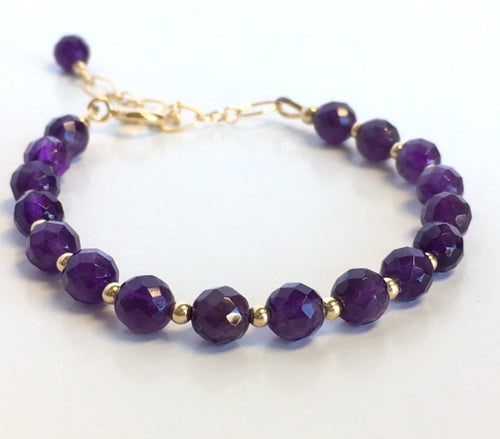 Amethyst Gold Bracelet February Birthstone - Lively Accents