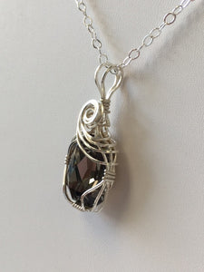 Vintage Swarovski Crystal Black Diamond Pendant - Lively Accents