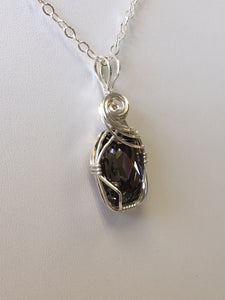 Vintage Swarovski Crystal Black Diamond Pendant - Lively Accents