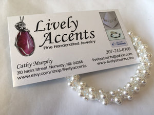 Spiral Bracelet with Swarovski Pearls - Lively Accents