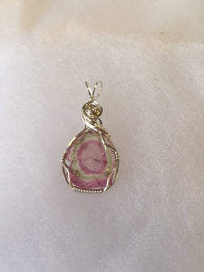 Maine Watermelon Tourmaline Pendant in Sterling Silver - Lively Accents