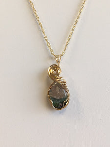 Maine Watermelon Tourmaline Pendant in Gold - Lively Accents