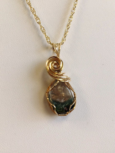 Maine Watermelon Tourmaline Pendant in Gold - Lively Accents