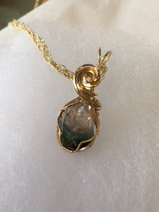 Maine Watermelon Tourmaline Pendant in Gold - Lively Accents