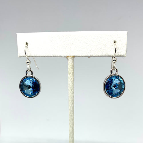 Birthstone Swarovski Rivoli Dangle Earrings - Lively Accents