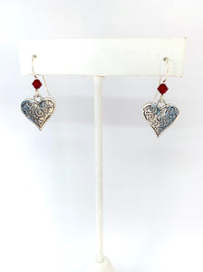 Silver Heart Earrings - Lively Accents