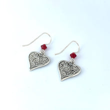 Load image into Gallery viewer, Silver Heart Earrings - Lively Accents