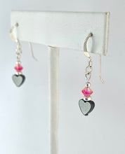 Load image into Gallery viewer, Dainty Hematite Heart Earrings - Lively Accents