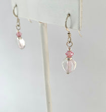Load image into Gallery viewer, Pink and Clear Heart Earrings - Lively Accents