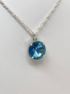 March-Aquamarine Rivoli Swarovski Crystal Earrings and Necklace Set - Lively Accents