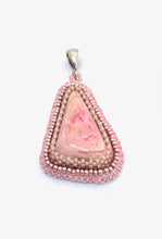 Load image into Gallery viewer, Rhodochrosite Bead Embroidered Necklace - Lively Accents