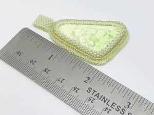 Lemon Chrysophase Bead Embroidered Pendant - Lively Accents