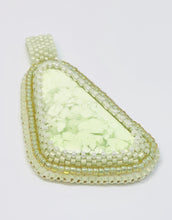 Load image into Gallery viewer, Lemon Chrysophase Bead Embroidered Pendant - Lively Accents