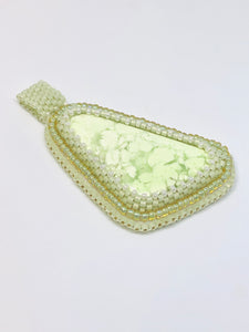 Lemon Chrysophase Bead Embroidered Pendant - Lively Accents