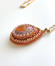Load image into Gallery viewer, Fire Opal Bead Embroidered Pendant - Lively Accents