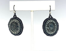 Load image into Gallery viewer, Maine Black Tourmaline Embroidered Earrings - Lively Accents