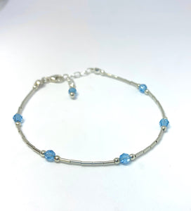 Birthstone Liquid Silver Bracelet - Lively Accents