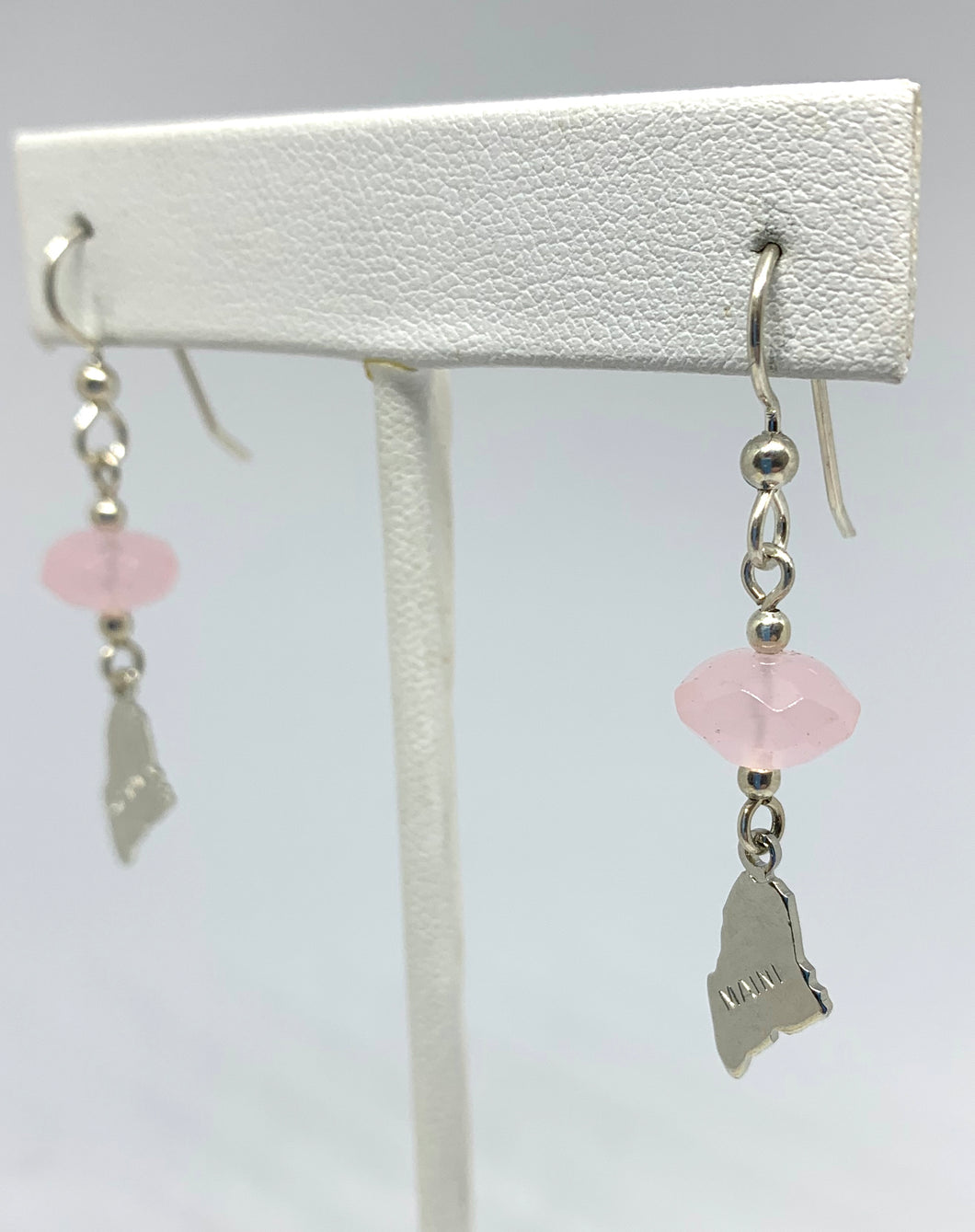Maine Rose Quartz and Maine Charm Earrings - Lively Accents