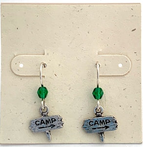 Camp Sign Earrings - Lively Accents