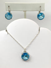 Load image into Gallery viewer, March-Aquamarine Rivoli Swarovski Crystal Earrings and Necklace Set - Lively Accents