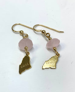 Maine Rose Quartz and Maine Charm Earrings - Lively Accents